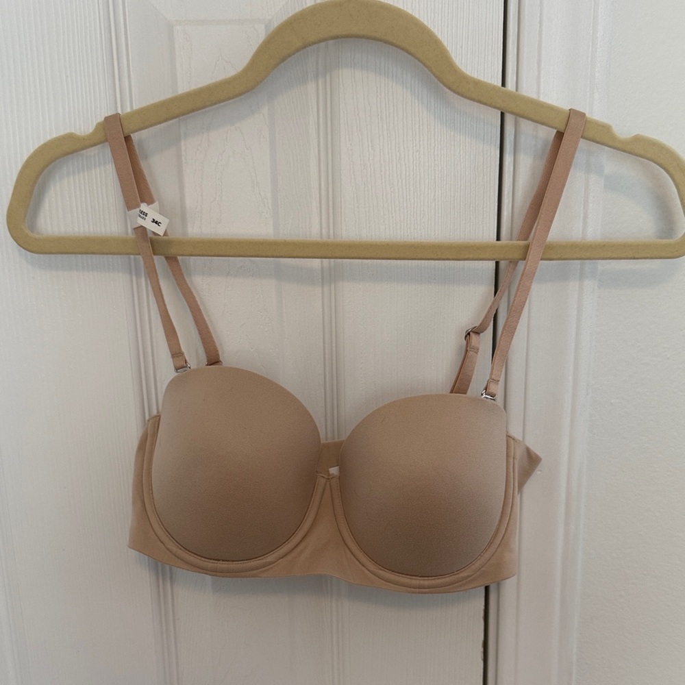 Aerie Nude Underwire Strapless Bra